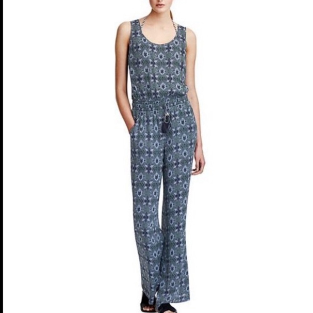 Tory Burch Laguna Print Silk Jumpsuit